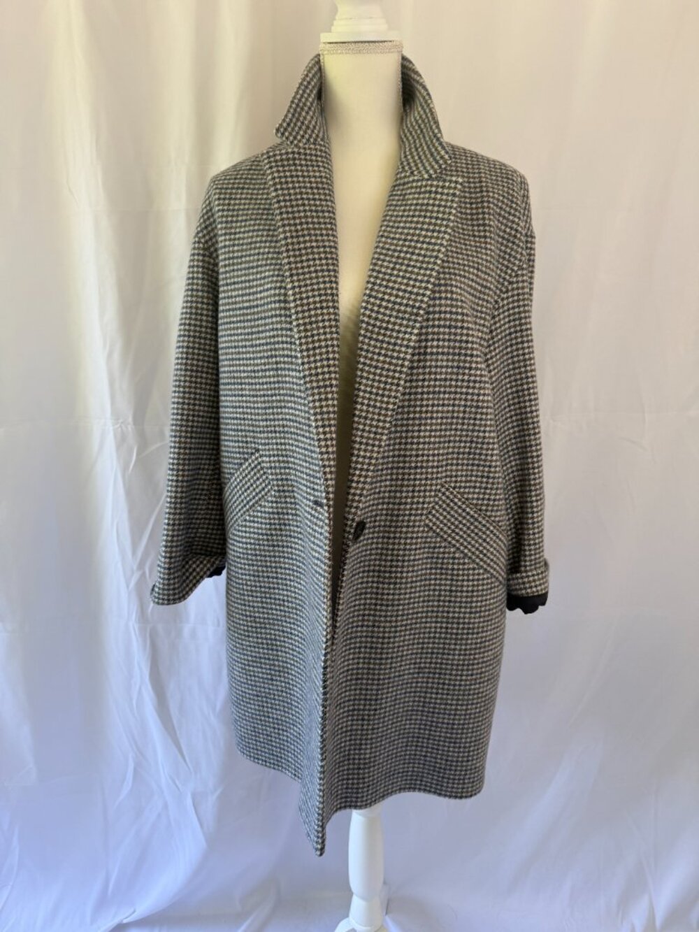 Zara Houndstooth Car Coat
